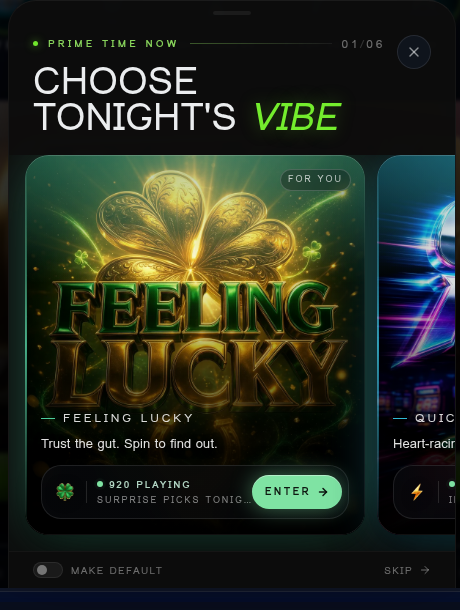 Tonight's Vibe — real product screen