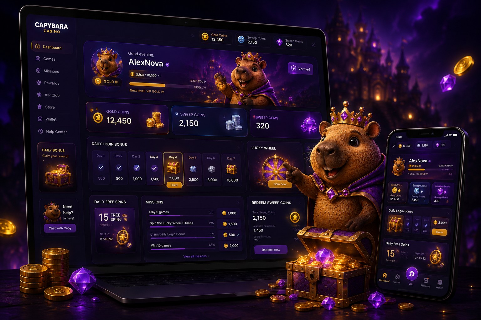 Capybara Casino Dashboard